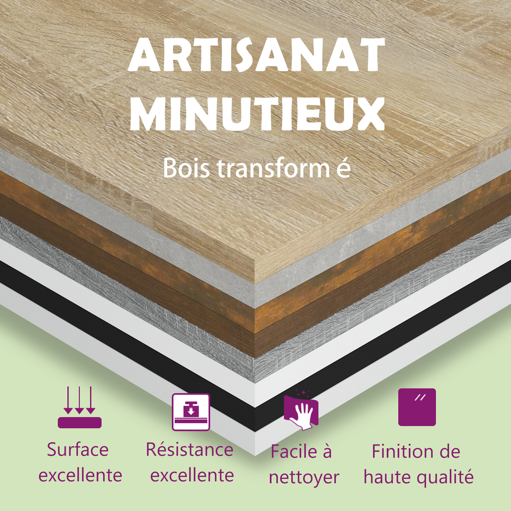 Meuble TV Moderne avec LED RVB – Finition Gris Béton