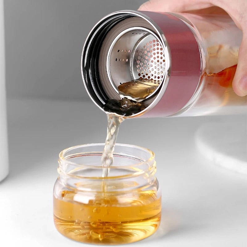 Bouteille d'eau à thé en verre borosilicaté