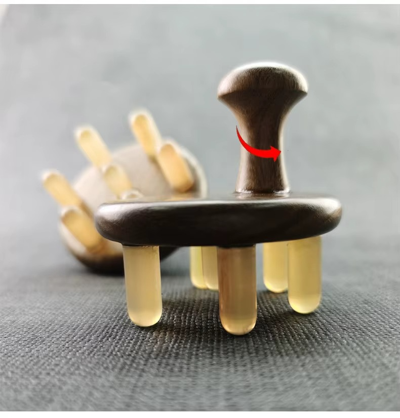 Peigne de Massage en Corne Naturelle – Brosse à Shampooing