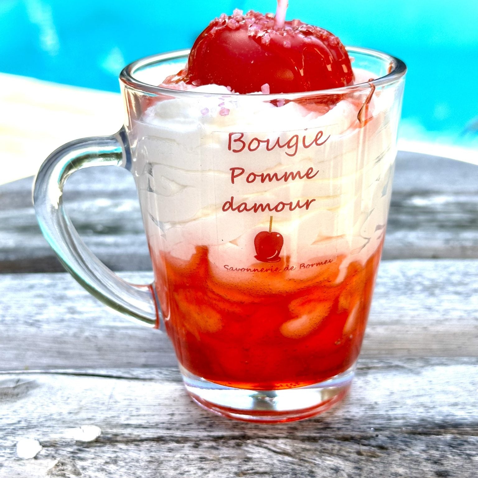 Mini-Glaskerze 75 g Mini Erdbeer-Schlagsahne-Biskuitkuchen - Gourmet Candle