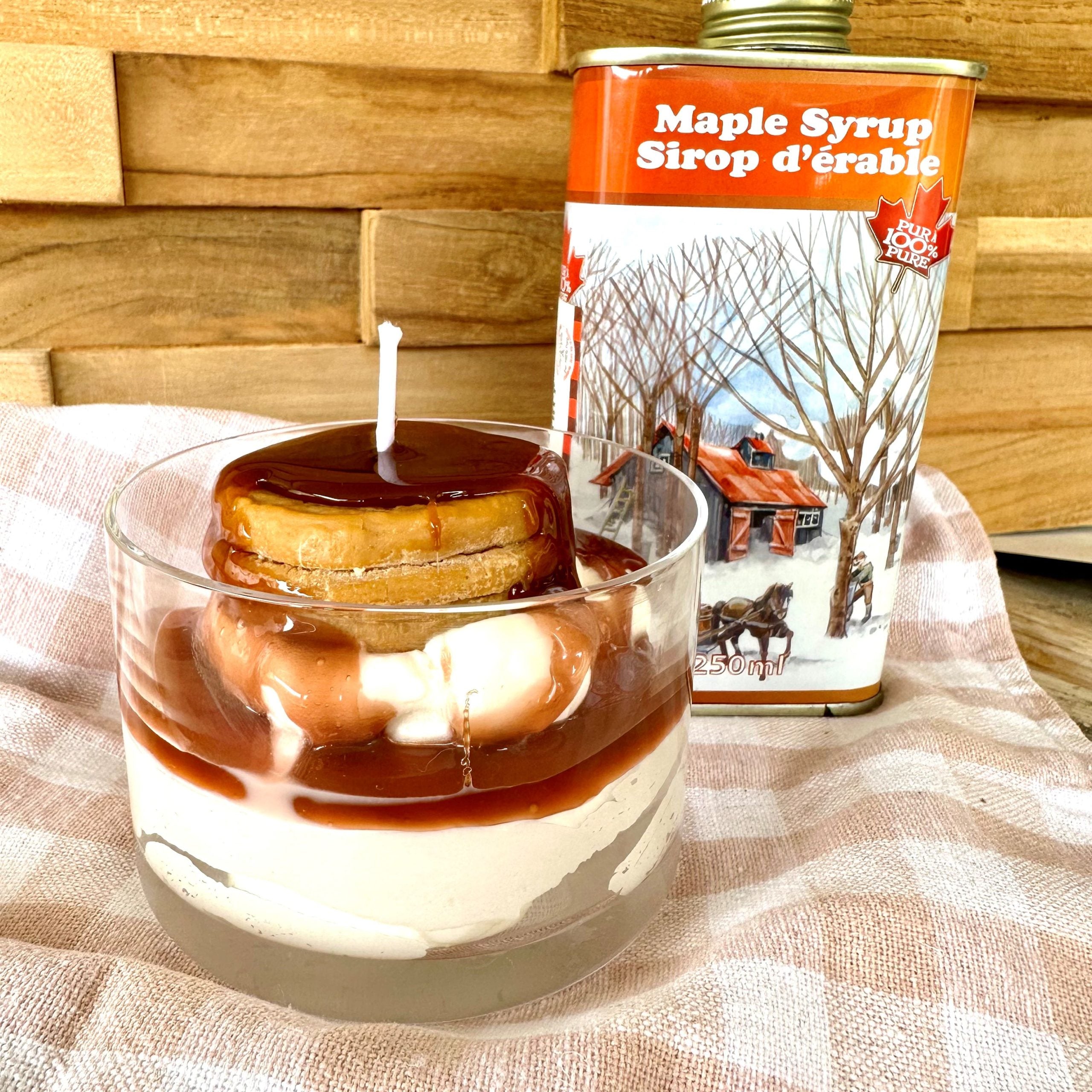 PANCAKE MAPLE SYRUP glass candle 160g - Gourmet candle