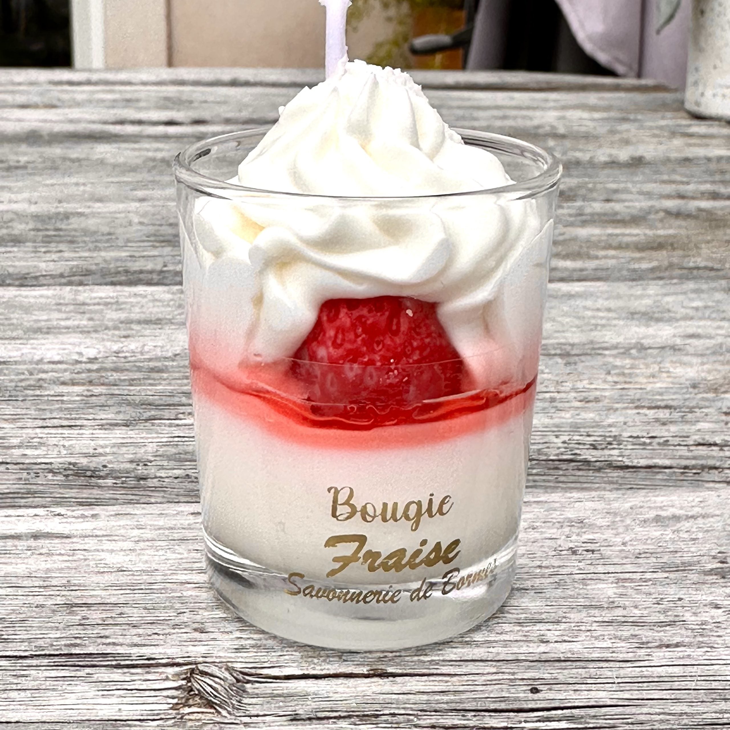 Mini bougie pâtissière FRAISE - Bougie Gourmande