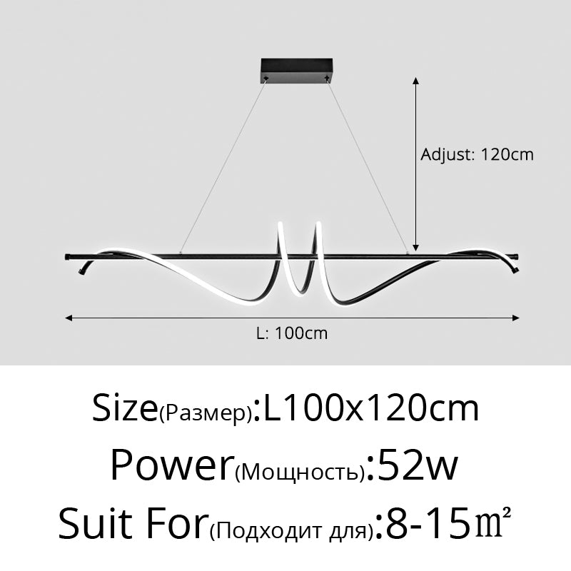 Lustre LED Suspendu – Design Minimaliste pour Salon, Salle à Manger et Bureau