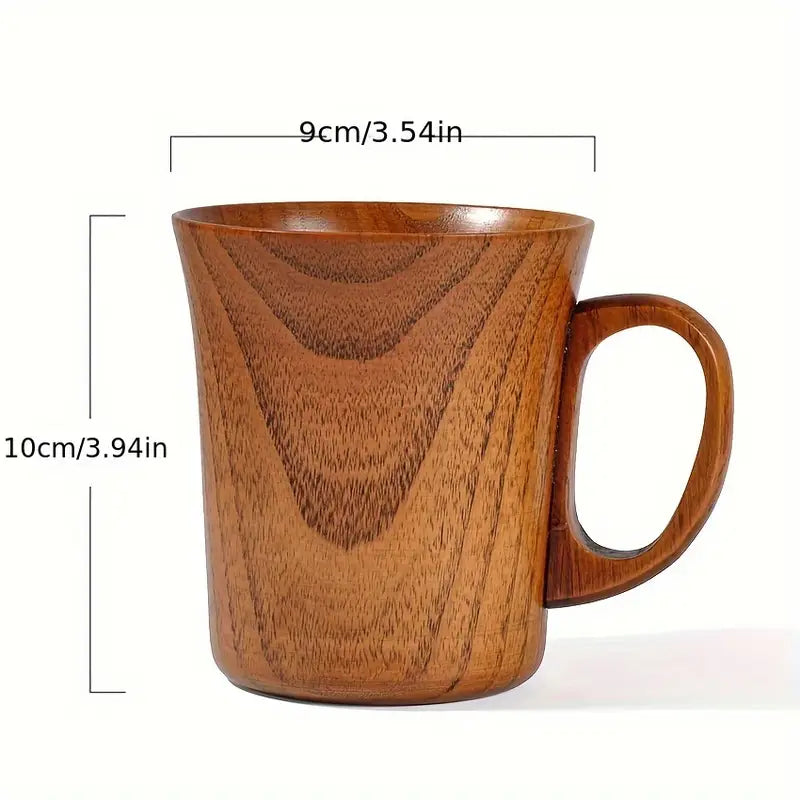 Lot de 2 Tasses en Bois de Cerisier Naturel avec Poignées