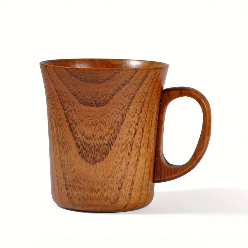 Lot de 2 Tasses en Bois de Cerisier Naturel avec Poignées