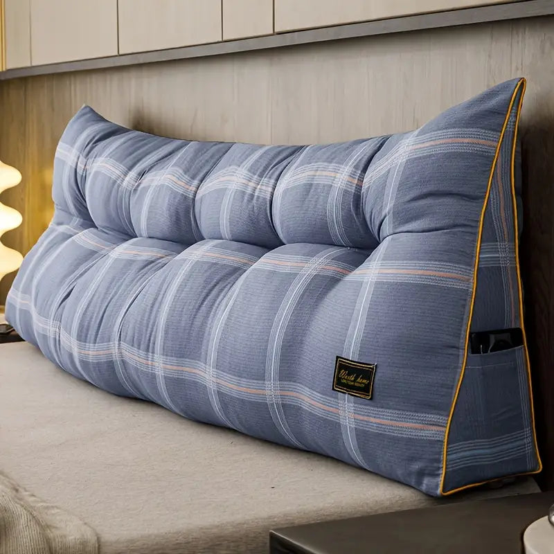 Oreiller de Tête de Lit en Peluche Grise – Confort Chic & Touche Déco Audacieuse