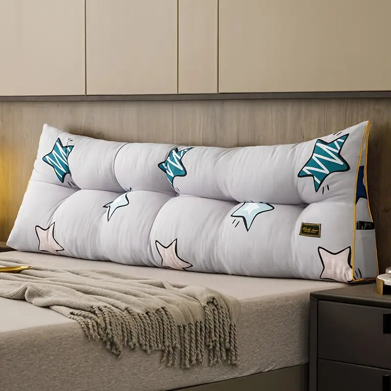 Oreiller de Tête de Lit en Peluche Grise – Confort Chic & Touche Déco Audacieuse