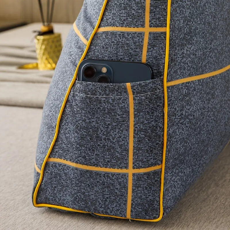 Oreiller de Tête de Lit en Peluche Grise – Confort Chic & Touche Déco Audacieuse