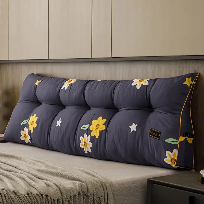 Oreiller de Tête de Lit en Peluche Grise – Confort Chic & Touche Déco Audacieuse