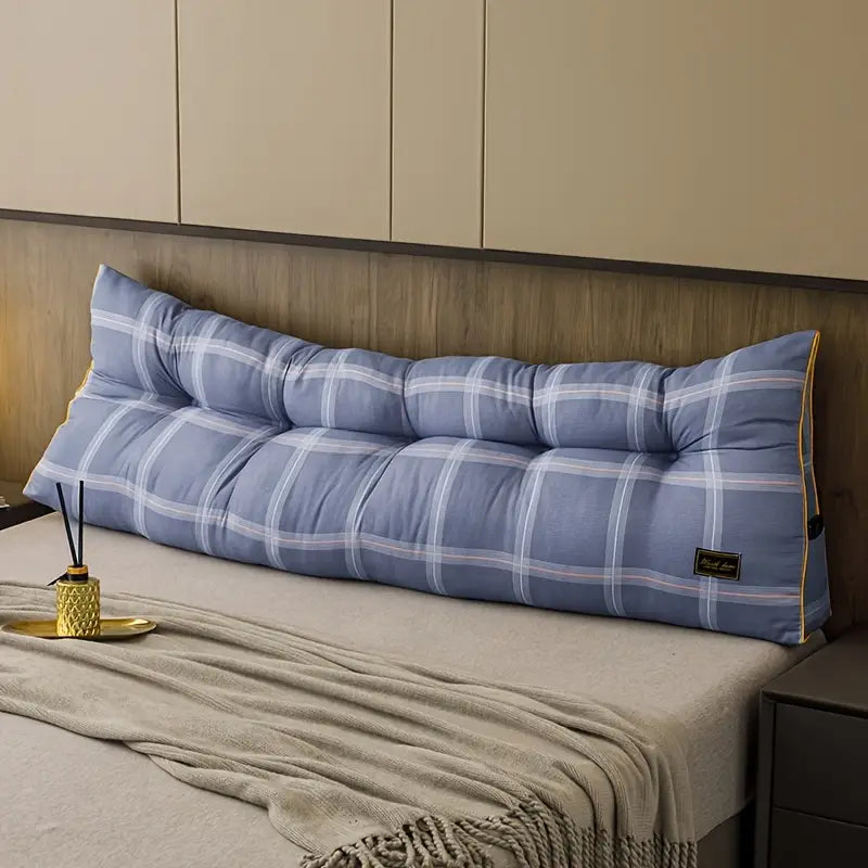 Oreiller de Tête de Lit en Peluche Grise – Confort Chic & Touche Déco Audacieuse