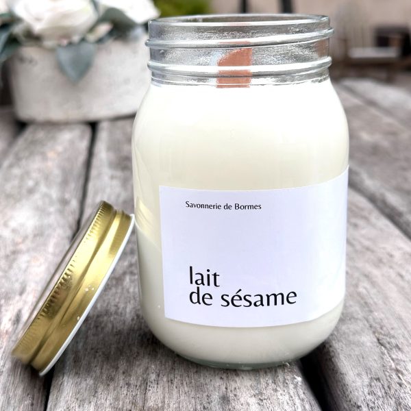 POT DE CIRE 400 G LAIT DE SESAME - Savonnerie de Bormes