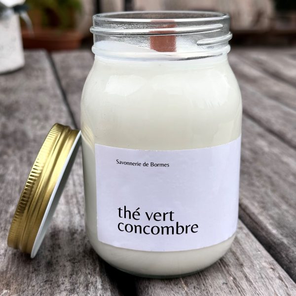 POT DE CIRE 400 G THE VERT CONCOMBRE - Savonnerie de Bormes