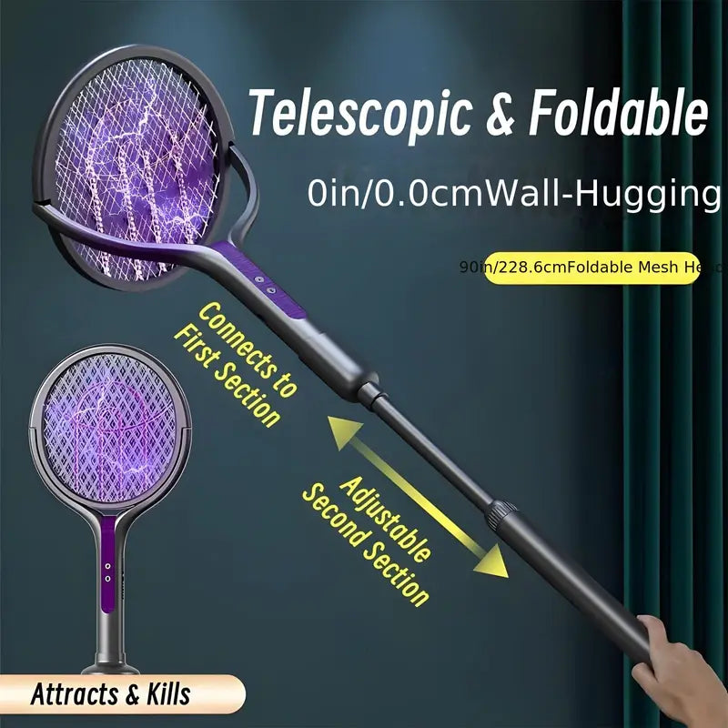 Raquette Anti-Moustique Électrique 2-en-1