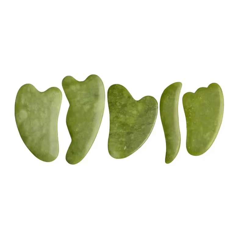 Ensemble de Planches Gua Sha en Jade Vert Naturel