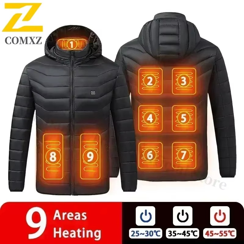 Veste Chauffante USB Électrique pour Hommes – Parka Hiver Imperméable avec Chauffage Intelligent