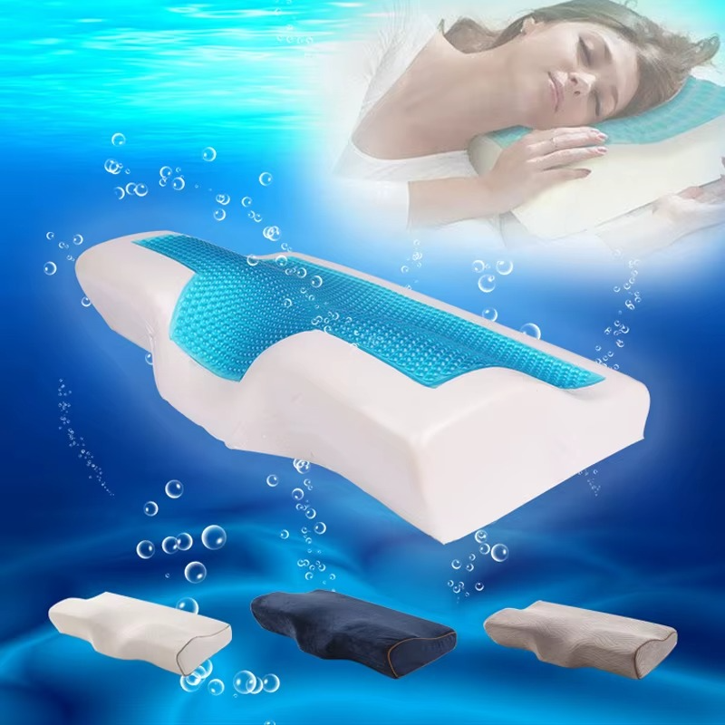 Oreiller en Mousse à Mémoire de Forme Papillon avec Gel de Refroidissement