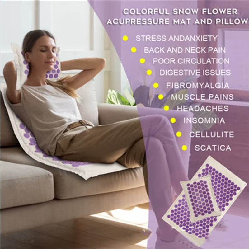 Tapis d’acupression en lin naturel – relaxation – vue 3