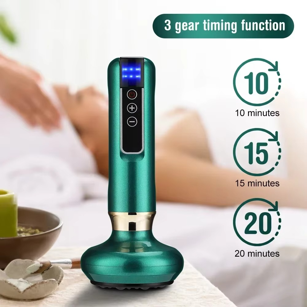 Masseur Électrique Gua Sha Tricolore – Anti-Cellulite, Infrarouge et Aspiration sous Vide
