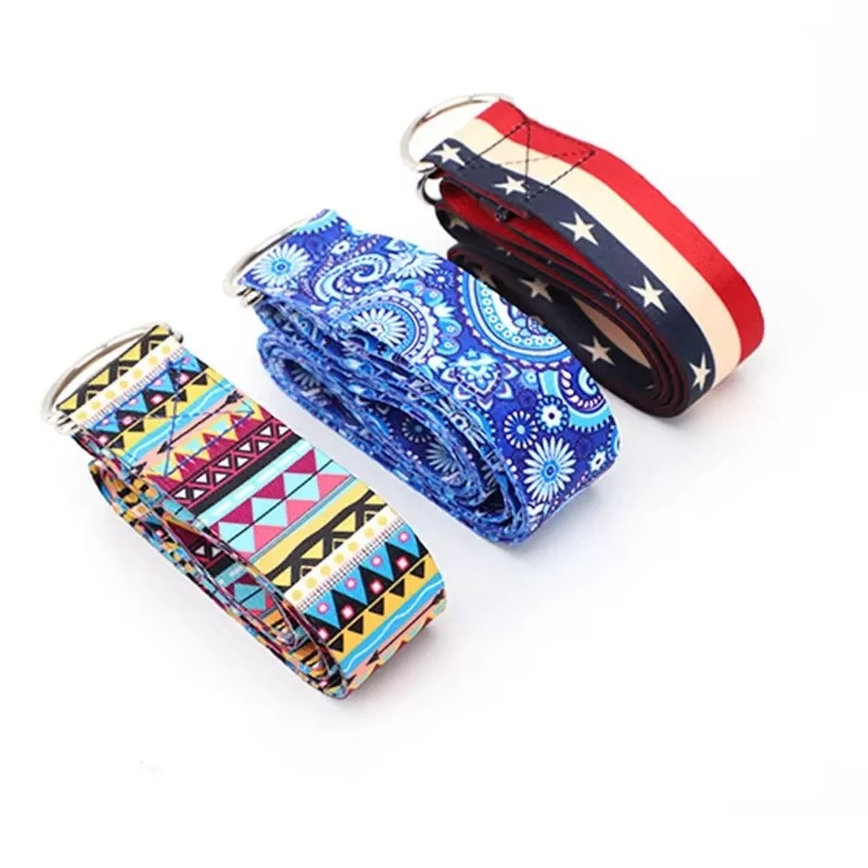 Ceinture d'Étirement de Yoga Multicolore – Accessoire Idéal pour Améliorer la Flexibilité