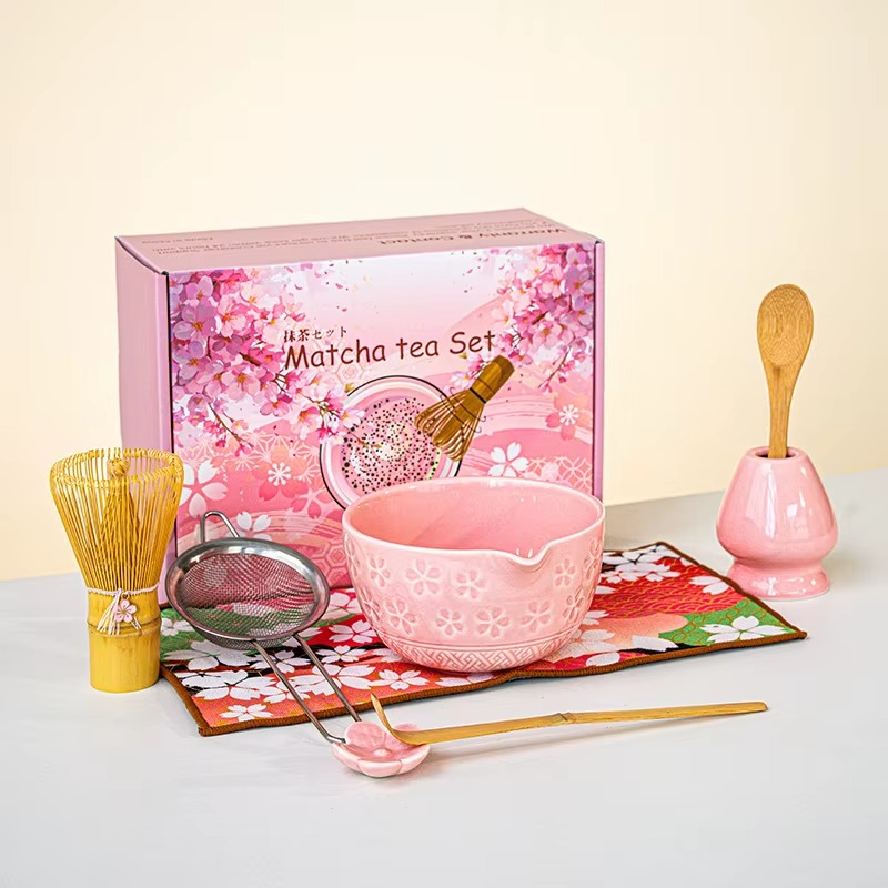 Service à matcha fleurs de cerisier – Set Sakura