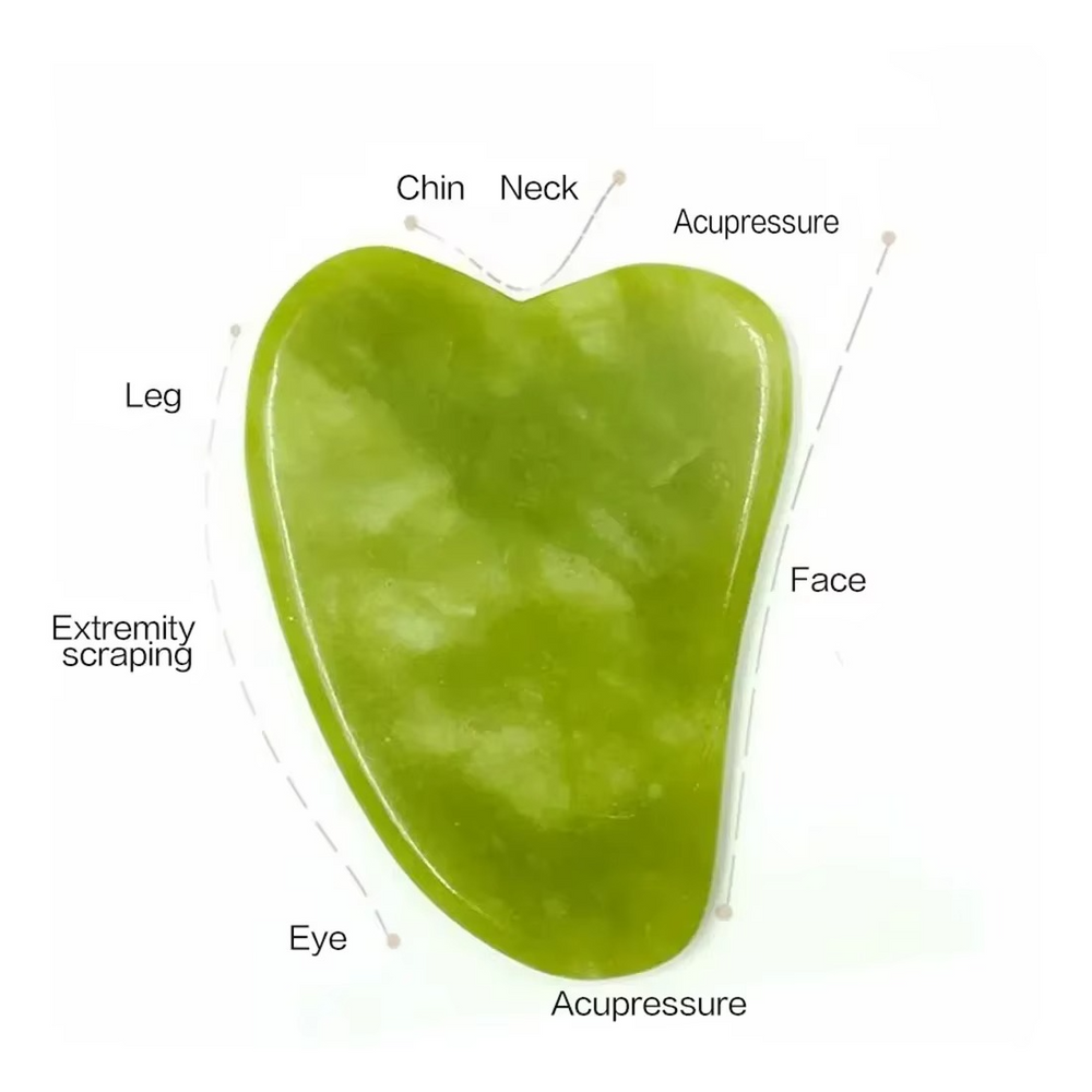 Rouleau de Jade Naturel & Gua Sha – Massage Visage et Corps