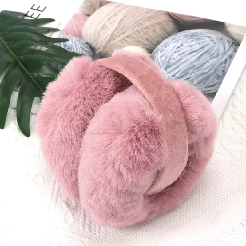 Cache-Oreilles Hiver Femme Doux et Chaud – Peluche Réglable et Pliable