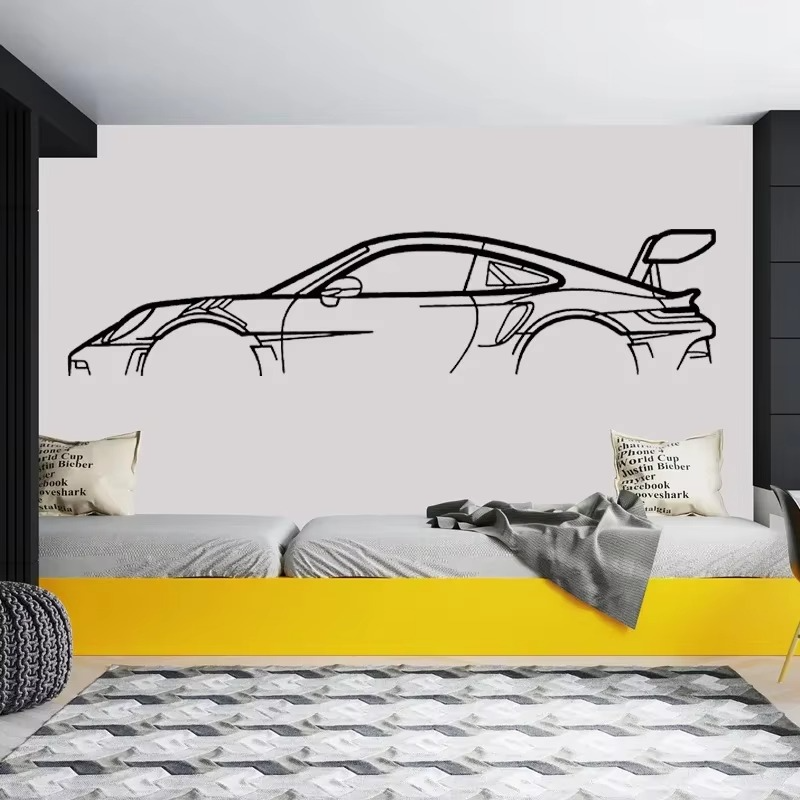 Autocollant Mural Silhouette de Voiture – Vinyle Décoratif