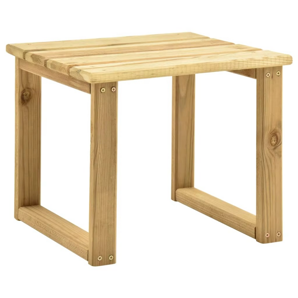 Chaise Longue de Jardin en Bois de Pin Imprégné avec Table