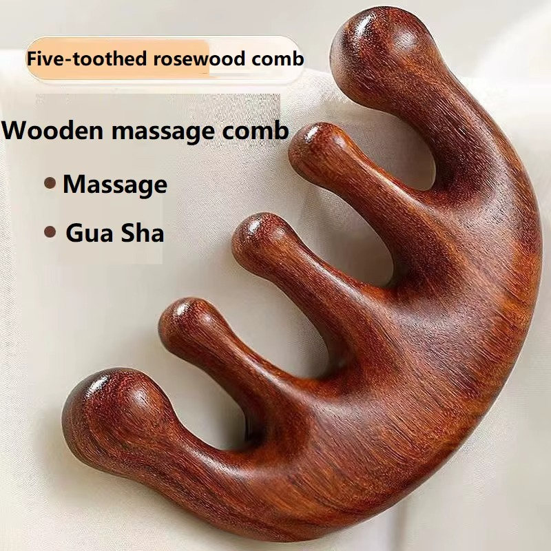 Peigne Masseur en Bois pour Cuir Chevelu – Relaxation et Soins Capillaires Naturels