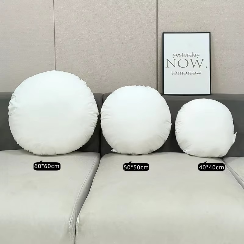 Coussin Rond en Coton PP – Noyau Solide pour Tête et Ta