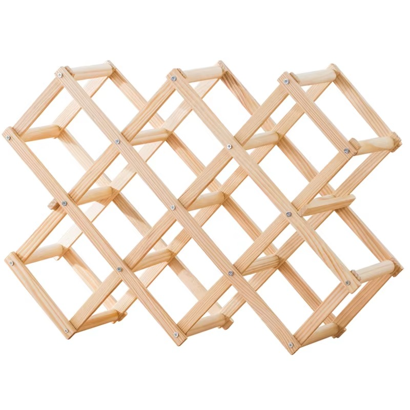 Casier à Vin en Bois de Pin – Étagère Empilable & Pliable pour Bouteilles