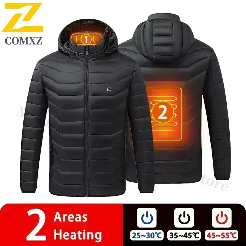 Veste Chauffante USB Électrique pour Hommes – Parka Hiver Imperméable avec Chauffage Intelligent