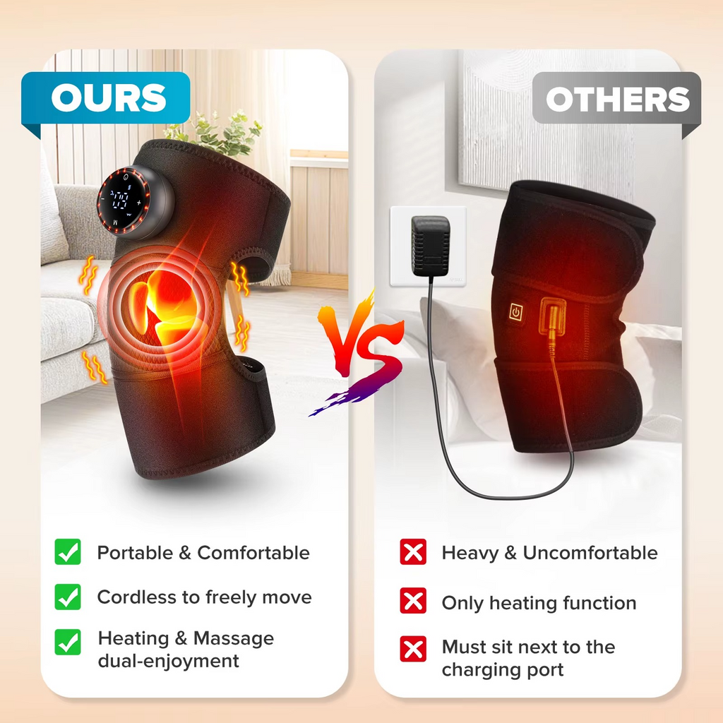 Masseur de Genou Chauffant 3 en 1