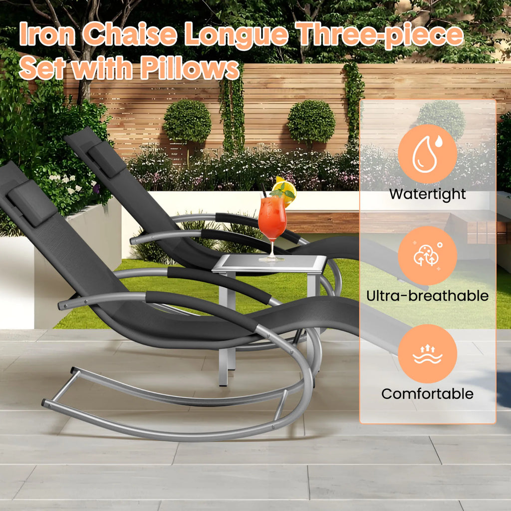 Ensemble de Chaises Longues de Jardin – Confort et Durabilité - vue 2