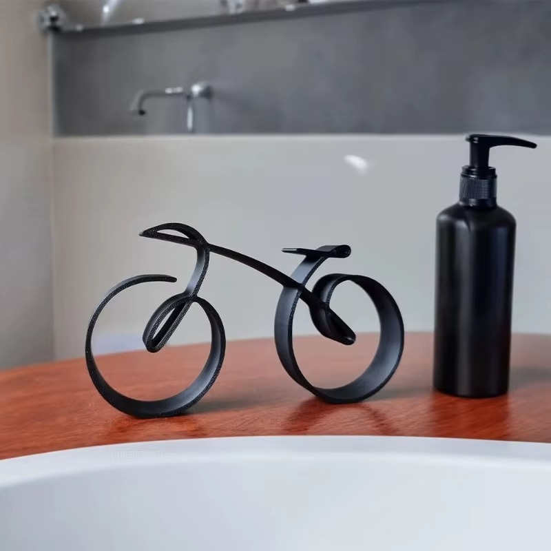 Sculpture de Vélo Minimaliste en Acrylique - Décoration Élégante et Moderne