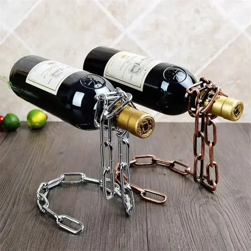 Sculpture Suspendue – Porte-Bouteille Serpentine en Corde