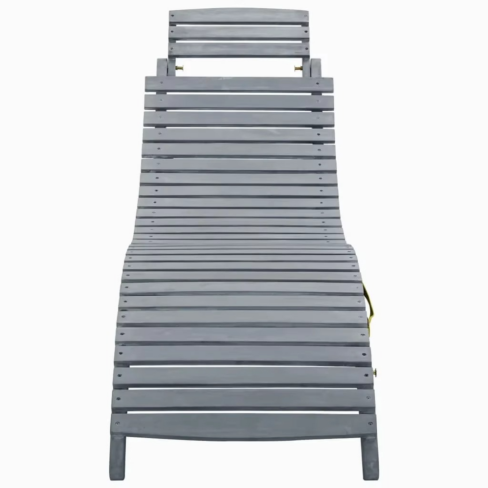 Chaise Longue Pliante en Bois d'Acacia Massif