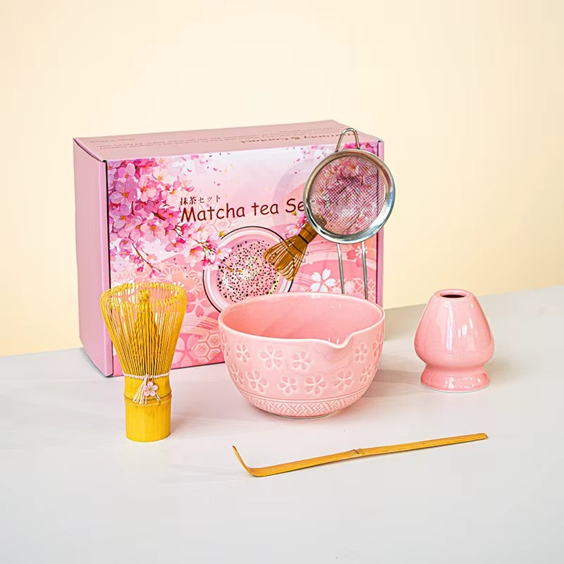 Service à matcha fleurs de cerisier – Set Sakura