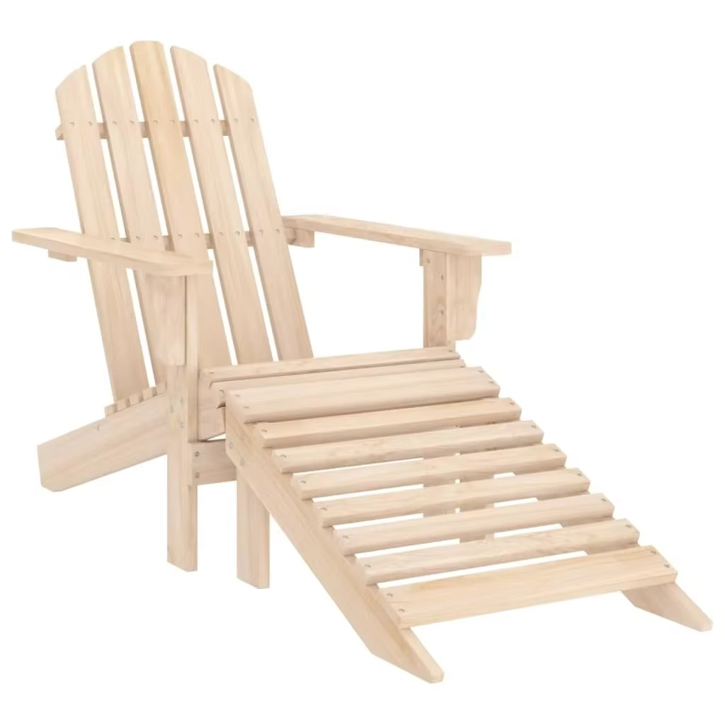 Chaise Adirondack avec Repose-Pieds et Table – Élégance et Confort Intemporel