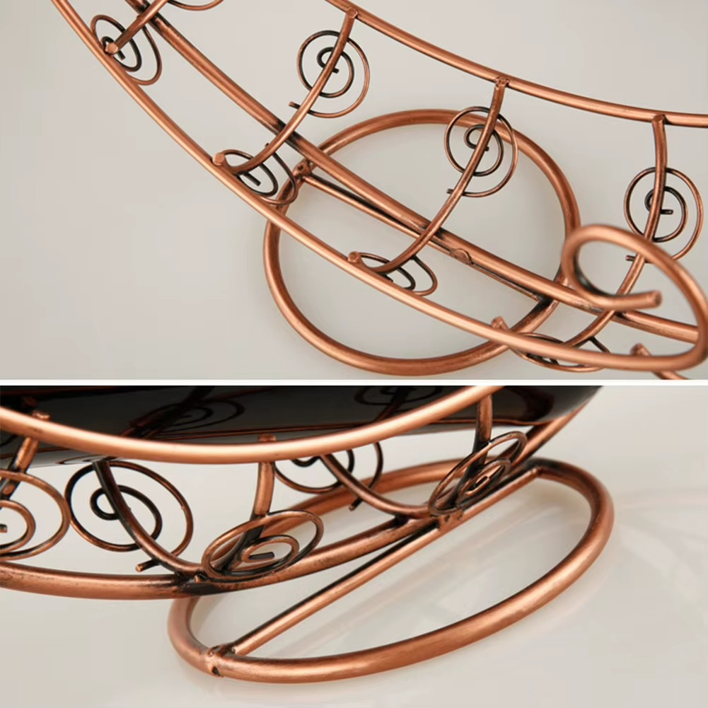 Support à Verres & Bouteille de Vin – Style Vintage en Métal