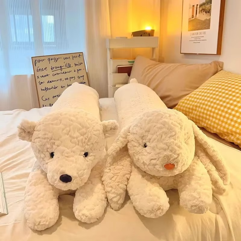 Grand Oreiller Corps Lapin ou Ours en Peluche – Compagnon Doux pour la Nuit