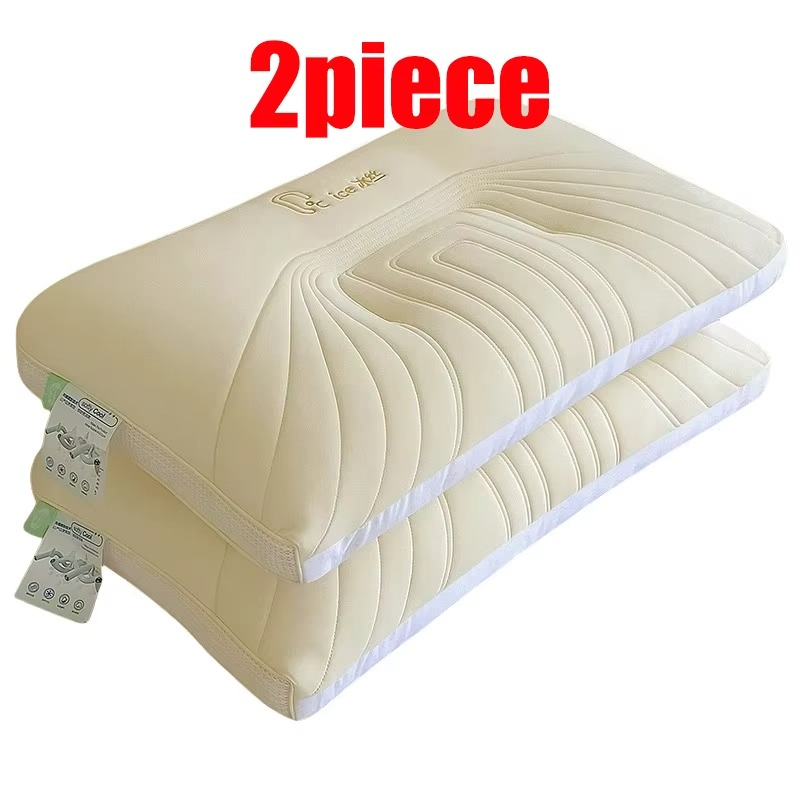 Oreiller Haut de Sommeil Doux en Soie Glacée – Soutien  & Confort du Cou