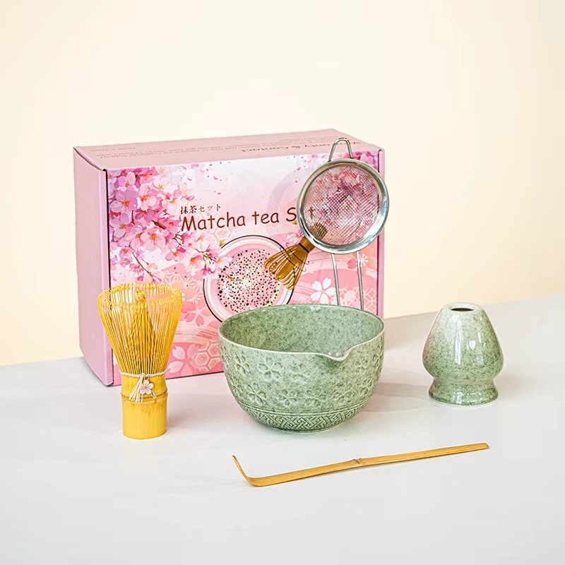 Service à matcha fleurs de cerisier – Set Sakura