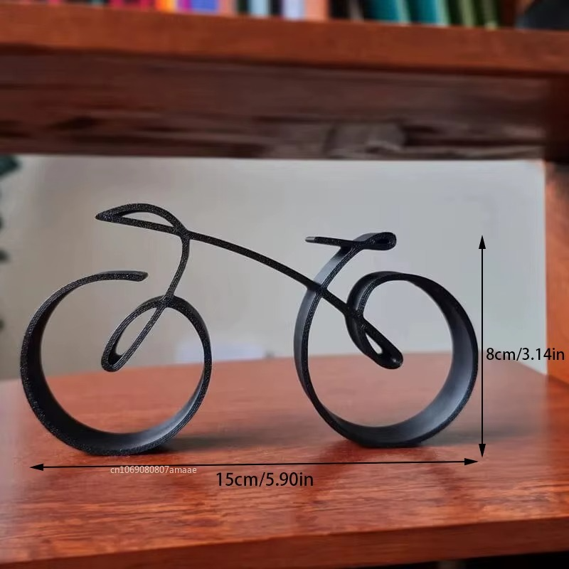 Sculpture de Vélo Minimaliste en Acrylique - Décoration Élégante et Moderne