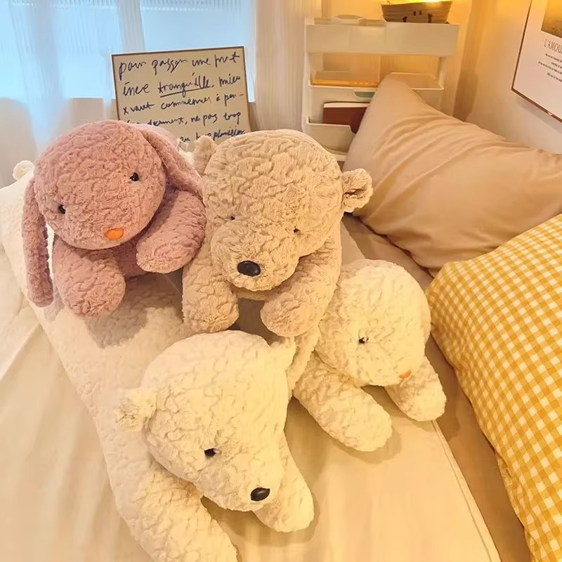 Grand Oreiller Corps Lapin ou Ours en Peluche – Compagnon Doux pour la Nuit