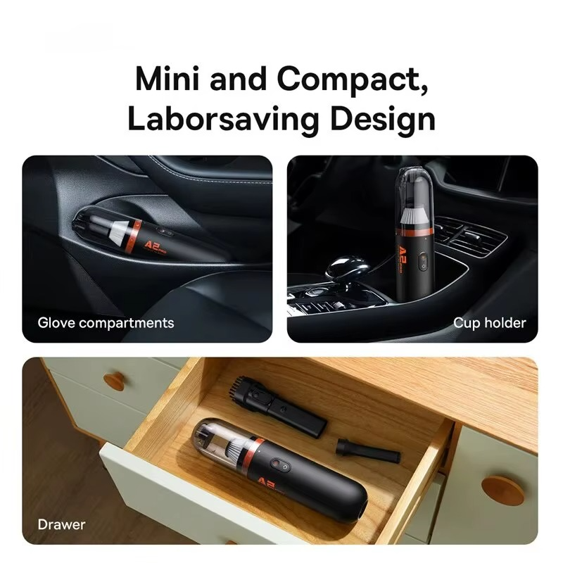 Mini Aspirateur de Voiture – Puissant, Portable et 2 en 1 Aspiration & Soufflage
