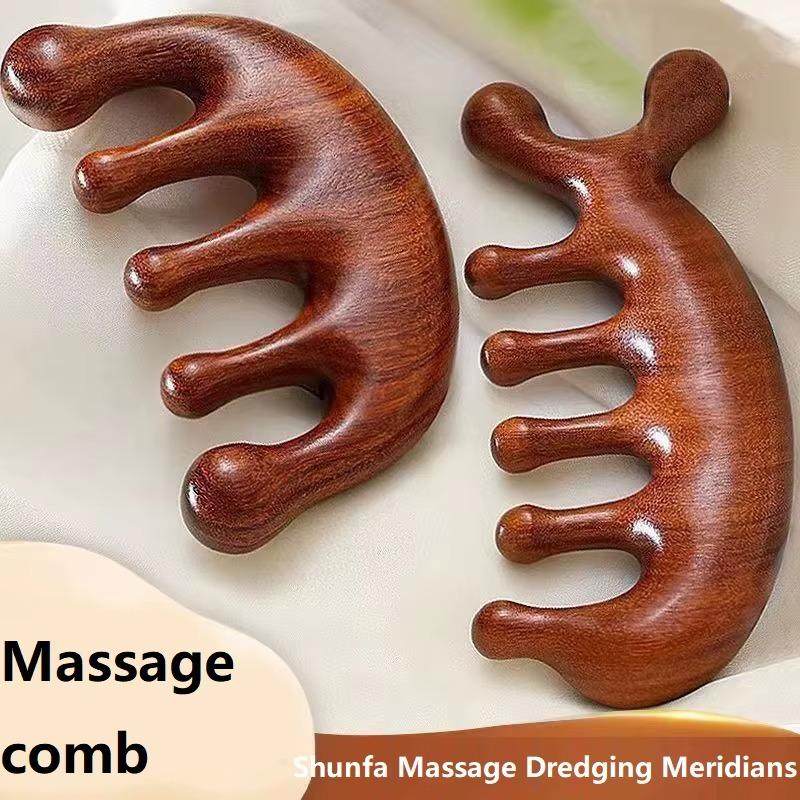 Peigne Masseur en Bois pour Cuir Chevelu – Relaxation et Soins Capillaires Naturels