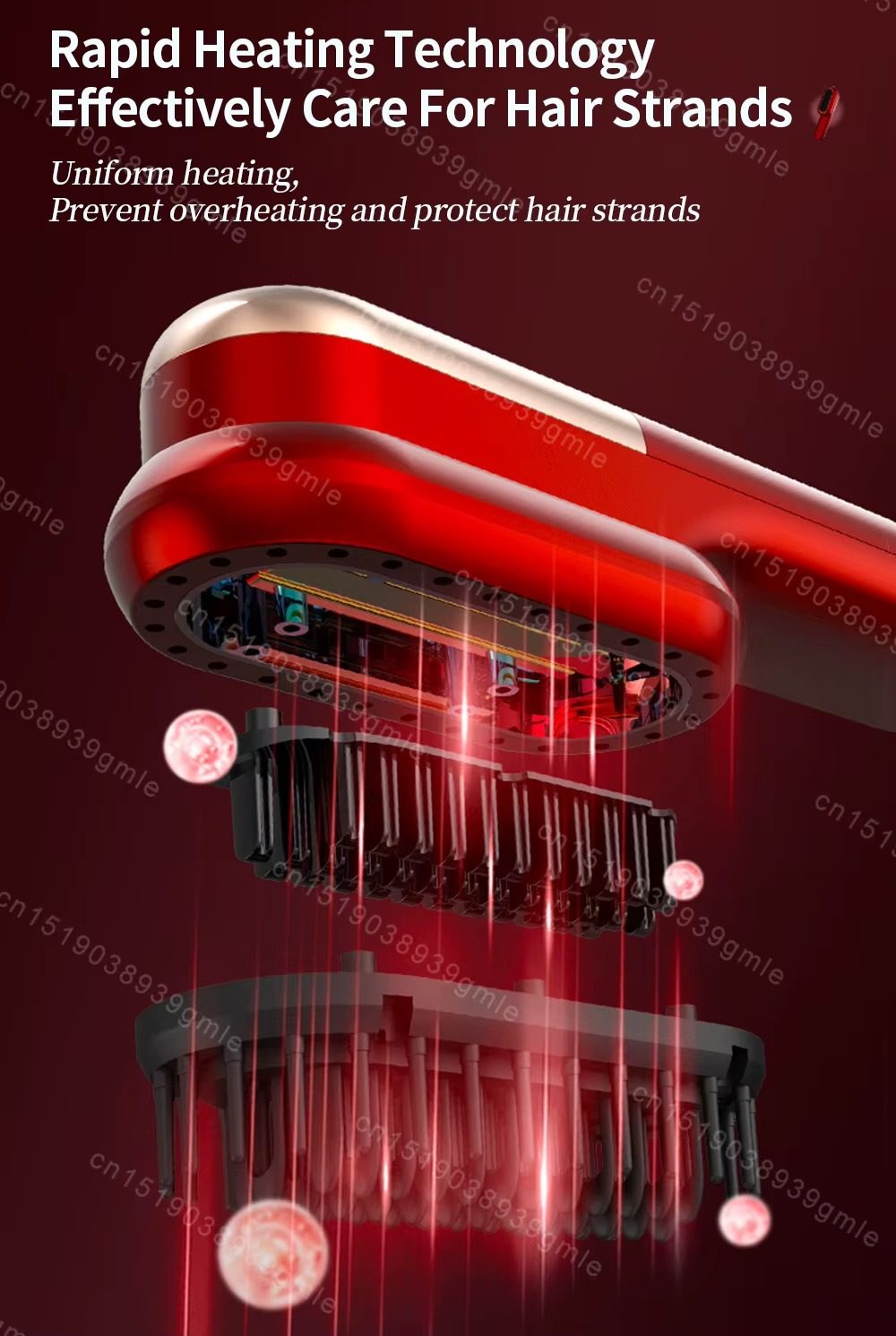 Brosse Thérapie Lumière – Peigne de Massage Électrique Anti-Chute de Cheveux