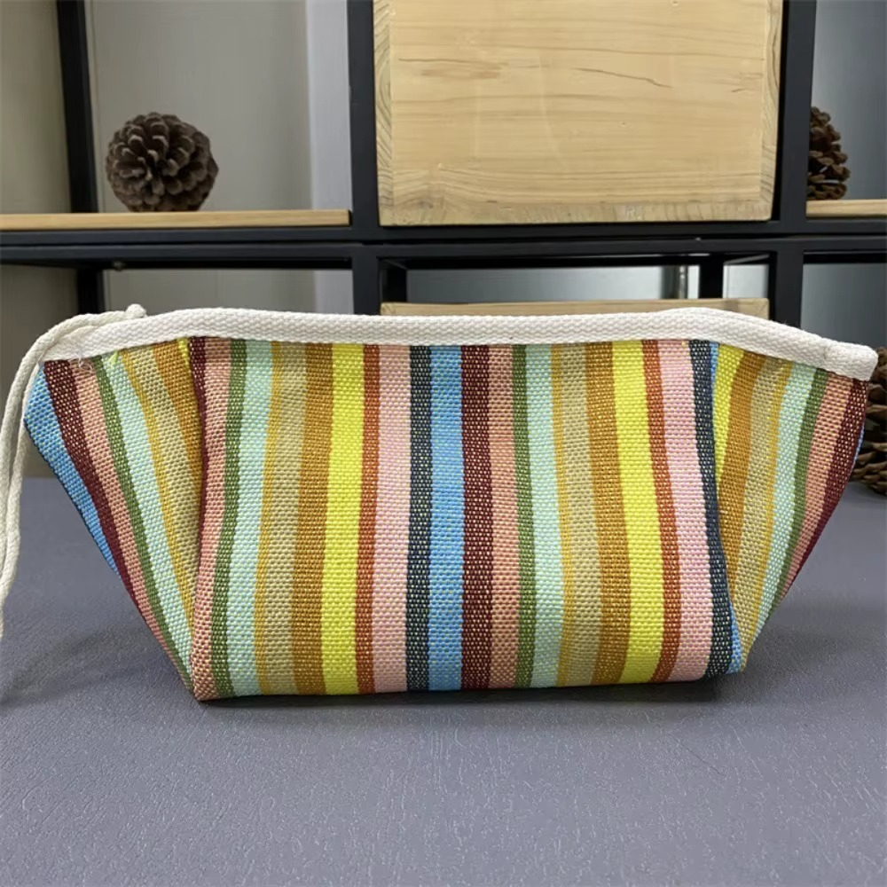 Trousse de Maquillage en Toile Rayée