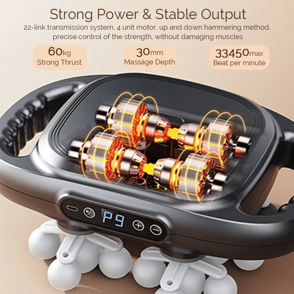 Pistolet de Massage Corporel MERALL à 22 Têtes – Thérapie Musculaire